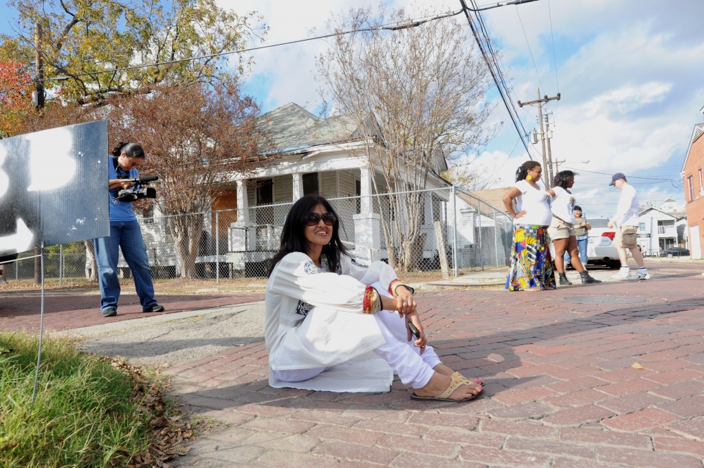Voices Breaking Boundaries founder Sehba Sarwar on the streets of Freedman's Town.