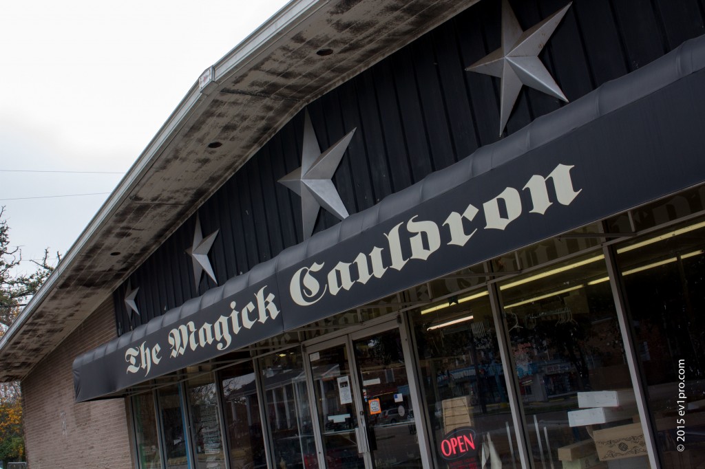 From the outside, the Magick Cauldron suggests a 1980s head shop. Inside, a different world unfolds. Photo by ev1pro.com..