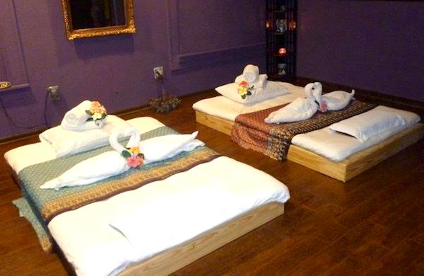 The couple's massage setup at Cheeva Som Retreat. Credit: Cheeva Som Retreat via Facebook