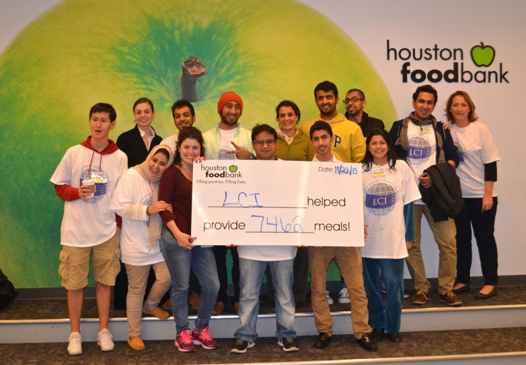 Volunteering at the Houston Food Bank lets LCI students practice English in a real world setting, and also learn an American value.